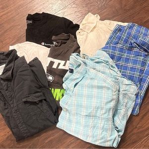 Men’s Shirts M/L. Button ups, long sleeve, T-shirt, polo assortment.